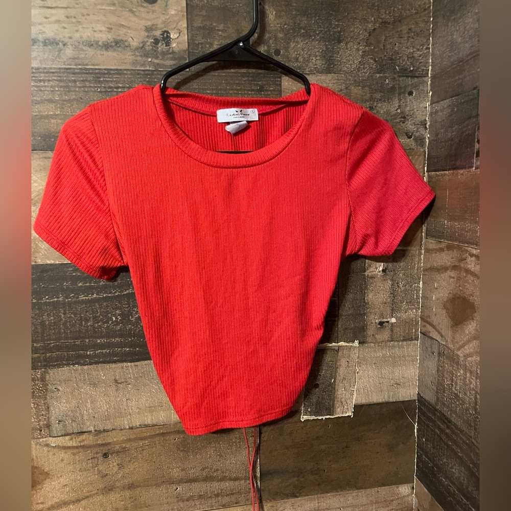 Red crop top
